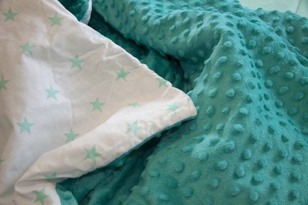 Stars and turquoise minky blanket 2