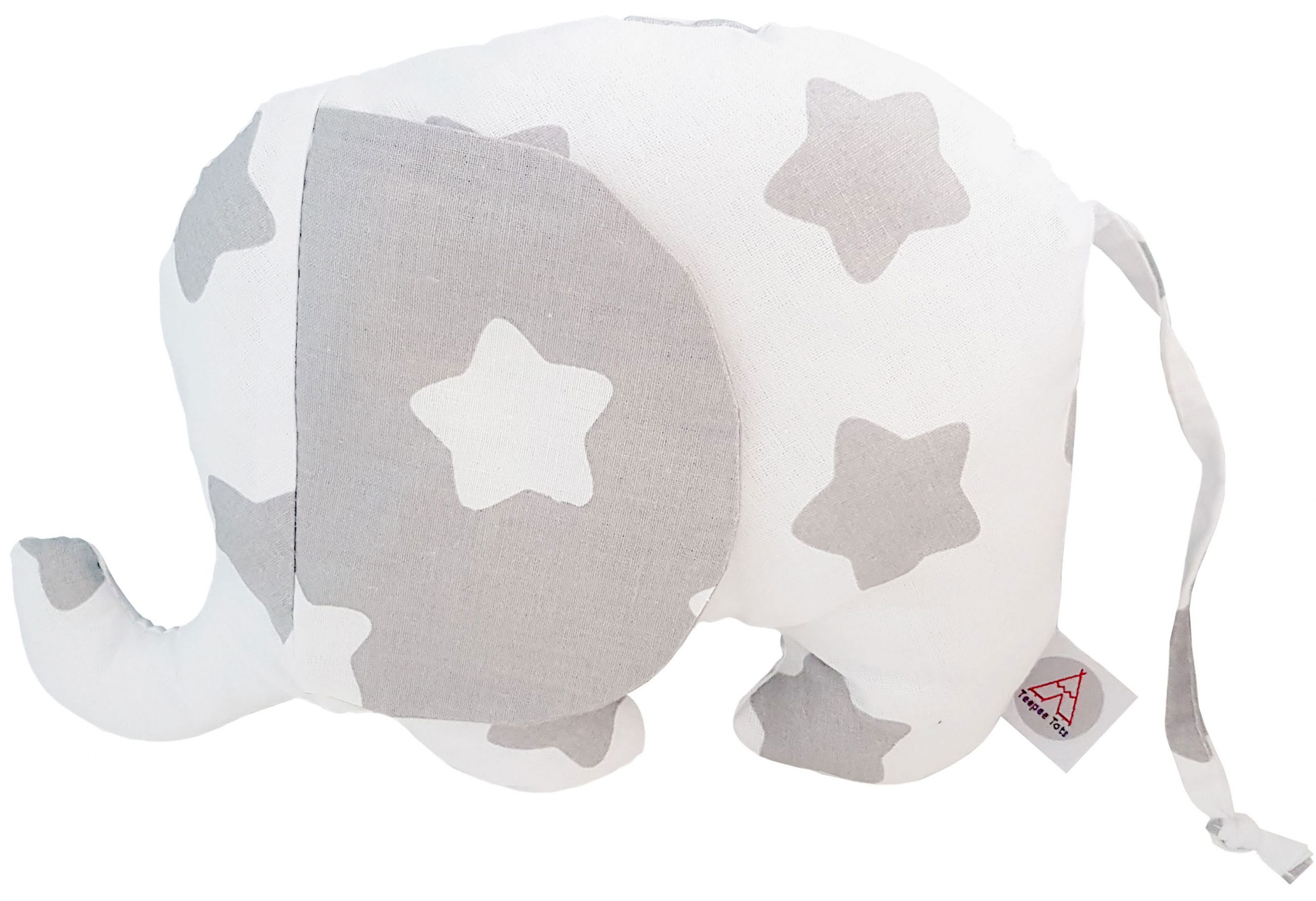 White-and-grey-stuffed-elephant-toypillow