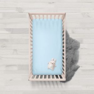 Blue cotton fitted sheets