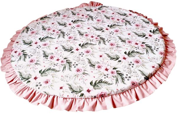 Flowers-and-pink-cotton-floor-mat