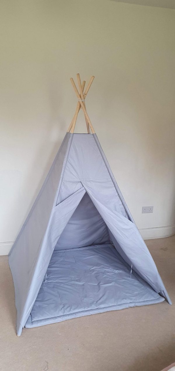 Grey cotton teepee tent set 1