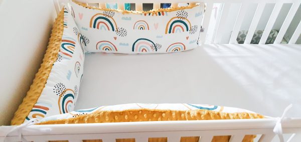Rainbows and minky pillow bumper 3