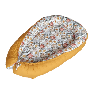 Vintage flowers mustard nest bed